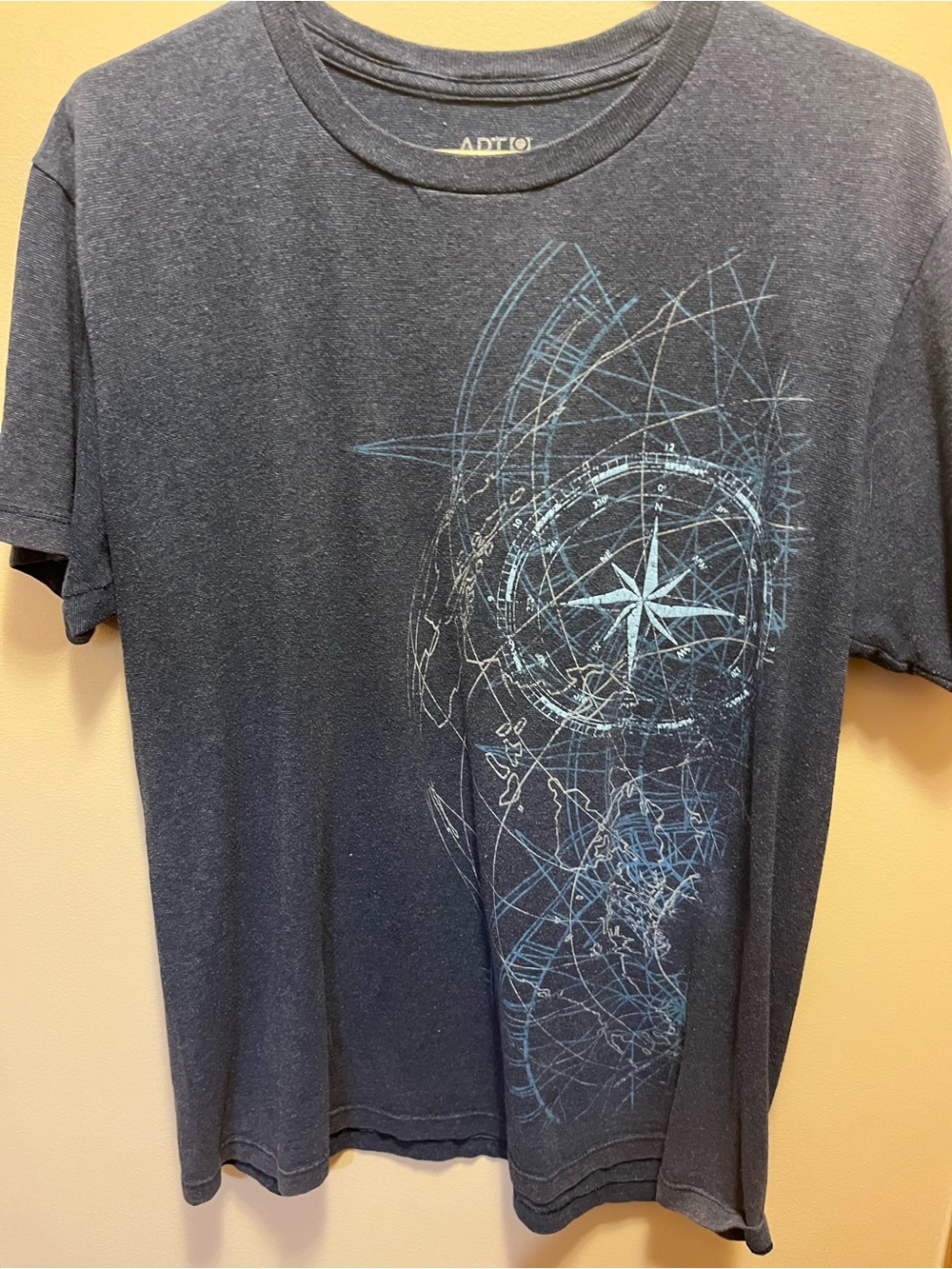 Apt. 9 Navy Short-Sleeve Tee with Light Blue Compass Graphic